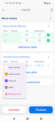 Visualização do aplicativo