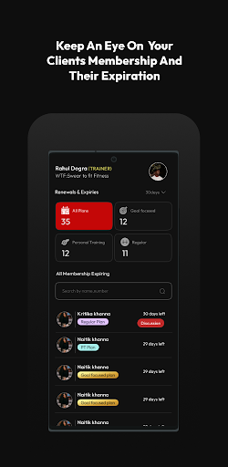 WTF Guru : App for Trainers Screen 2