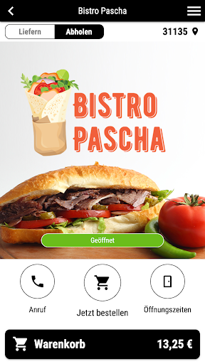 Android application Bistro Pascha screenshort