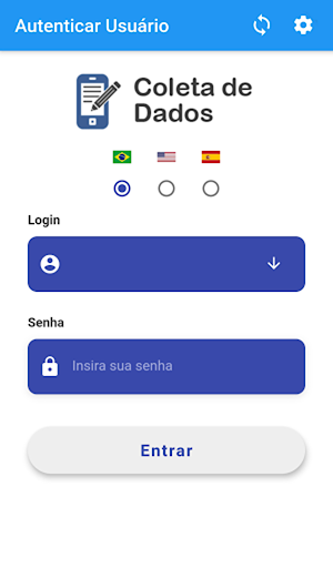 Android application Coleta de Dados screenshort