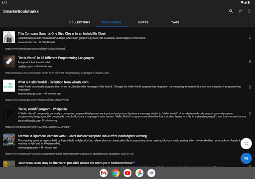 Screenshot of Smarter Bookmarks