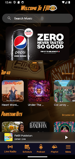 Android application FM91 Pakistan screenshort