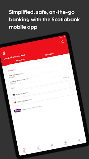 Screenshot of Scotiabank Mobile Banking