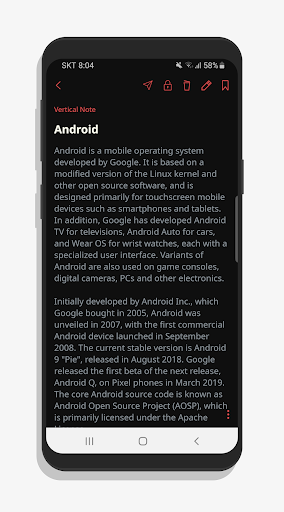 Screenshot of Vertical Note - Notepad, Notes