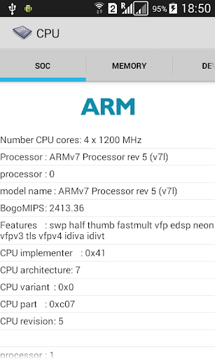 Android application CPU Pro screenshort