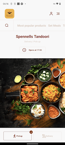 Android application Spennells Tandoori screenshort