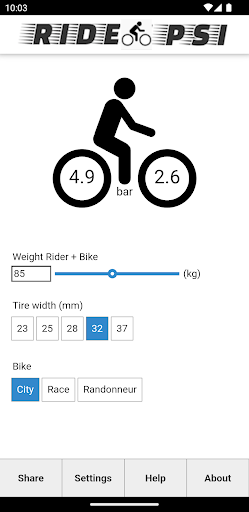 Ride PSI - Bike tire pressure Screen 3