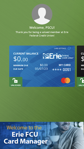 Erie FCU Card Manager Screen 2