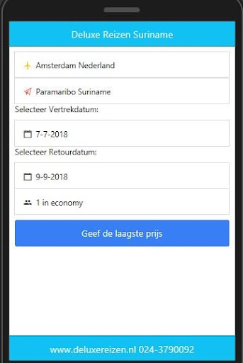 Android application Suriname Vliegtickets App screenshort