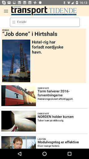 Android application Danmarks Transport Tidende screenshort