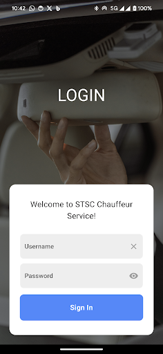 Android application STSC Chauffeur (Early Preview) screenshort