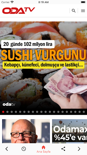 Android application Odatv Mobil screenshort