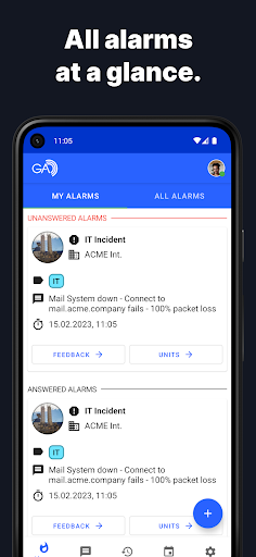 Android application GroupAlarm screenshort
