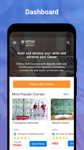 Android application DPMI Online Academy screenshort