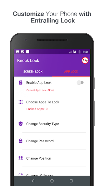 Knock lock screen - Applock banner