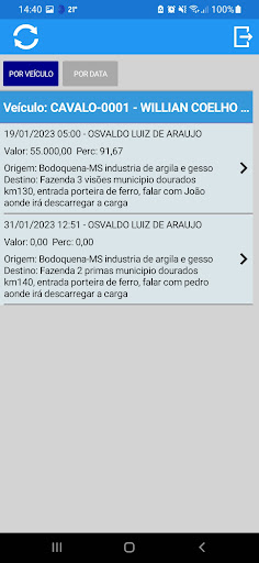 Gestor de frete Screen 3