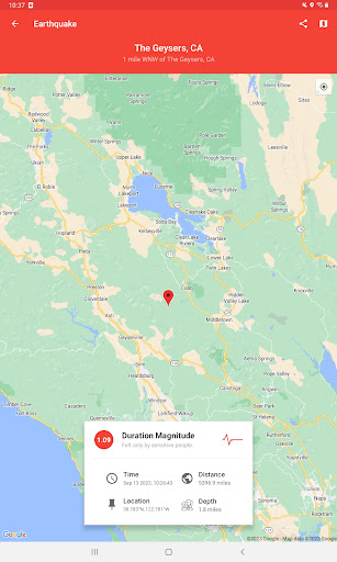 Screenshot of My Earthquake Alerts Pro