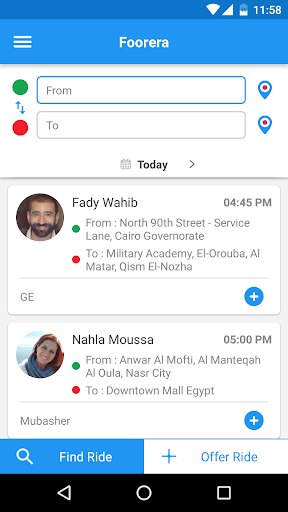 Foorera - Egypt Carpooling App Screen 2