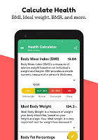 screenshot of Body Mass Index & Ideal Weight