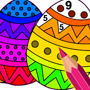  Easter Eggs Color by Number Painting Book 