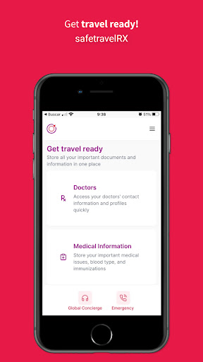 Android application safetravelRX screenshort