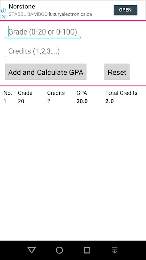 Free GPA Calculator Screen 3