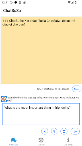 Android application ChatSuSu - AI của riêng bạn screenshort