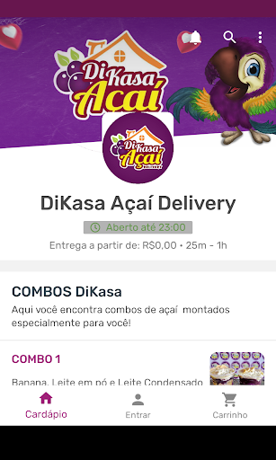 Android application DiKasa Açaí Delivery screenshort
