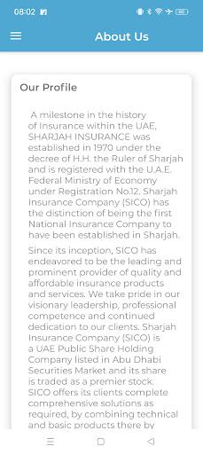 Android application Sharjah Insurance Company screenshort