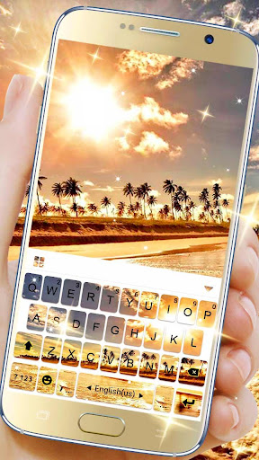 Android application Golden Sunset Keyboard Theme screenshort