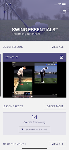 Swing Essentials Golf App Screen 2