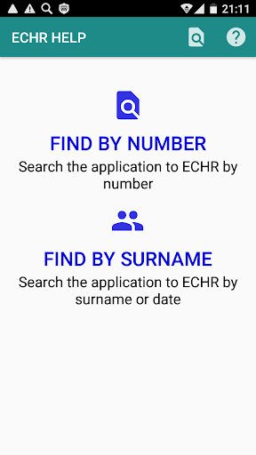 Android application ECHR HELP pro screenshort