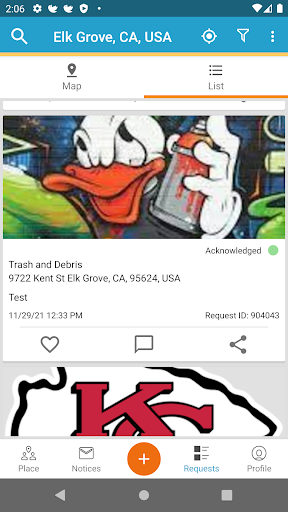 Screenshot of SeeClickFix Elk Grove