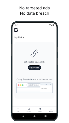 Screenshot of Brace.to - Bookmark Manager