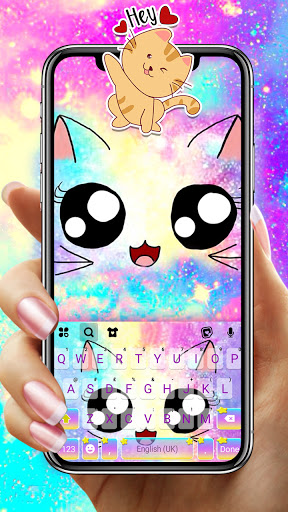 Android application Cute Galaxy Cat Theme screenshort