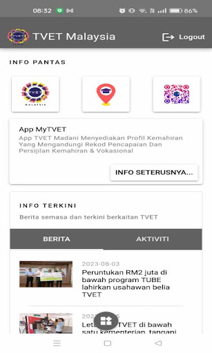 myTVET Screen 2