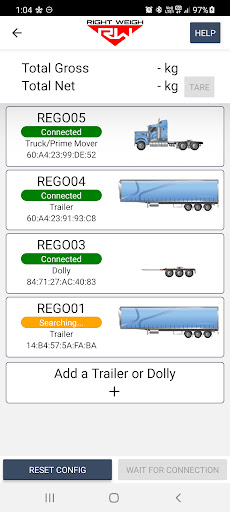Android application V-DAQ Right Weigh OBM screenshort