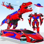 Cover Image of 下载 Police Limo Dino Robot Helicopter Car Robot Games 80 APK