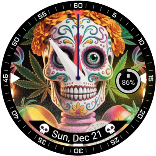 Colorful Skull Watch Face Download on Windows