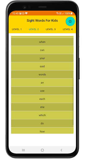 Sight Words For Kids and Paren Screen 3
