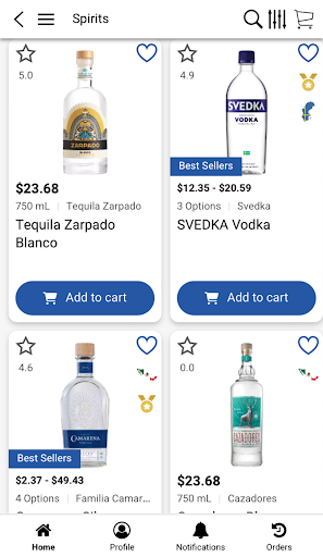 Android application Ajax Liquor Emporium screenshort