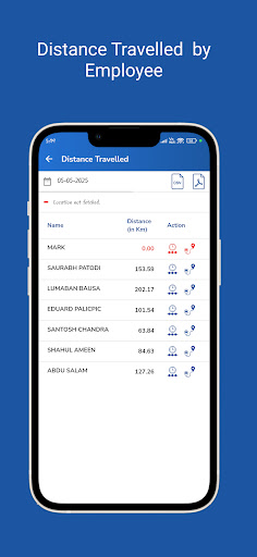 Screenshot of Employee Location tracking App