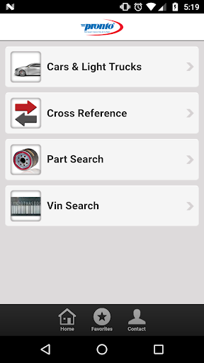 Android application Pronto Filter Catalog screenshort