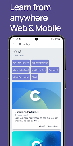 Android application CGoDev - Online Learning screenshort
