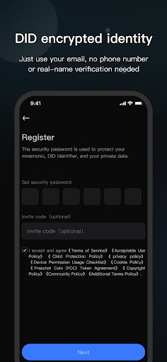 Freechat - Web 3.0 Social Net Screen 2