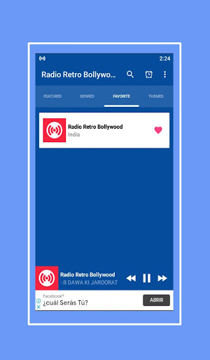 Android application radio retro bollywood screenshort