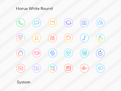 Horux White - Round Icon Pack Bildschirmfoto