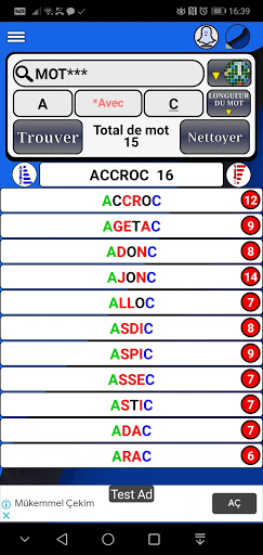 Recherche des mot.Trouver des Screen 3