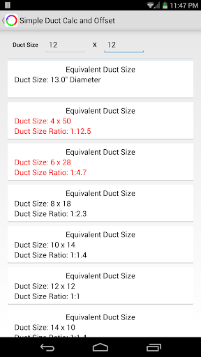 Simple Duct Calculator Deluxe