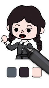 Toca Wednesday Addams Coloring